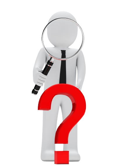 rag doll with giant magnifying glass question mark removebg preview